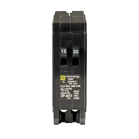 Square D Homeline 15 Amp 20 Amp Single-Pole Tandem Circuit Breaker ...