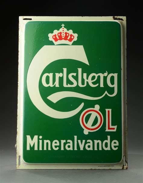 Emaljeskilt Carlsberg L Mineralvande Auktionshuset