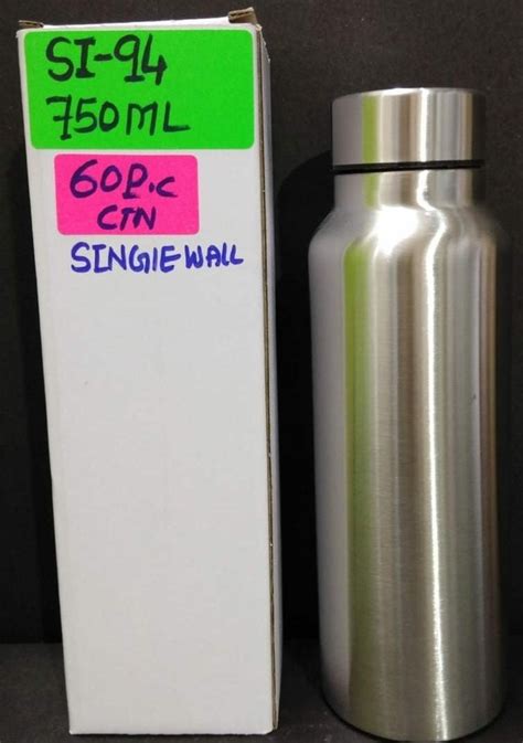 Silver Stainless Steel Single Wall Fridge Water Bottle 750 Ml At Rs