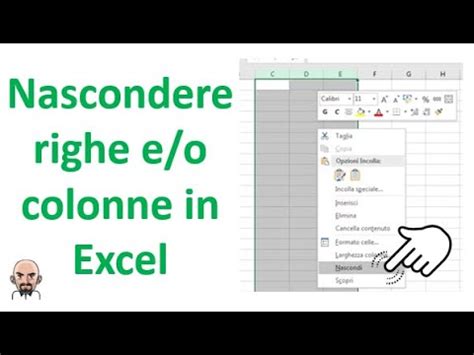 Come Nascondere Righe E O Colonne In Excel YouTube