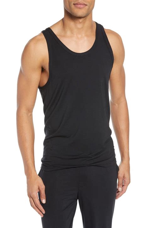 Calvin Klein Ultrasoft Stretch Modal Solid Tank In Black Modesens