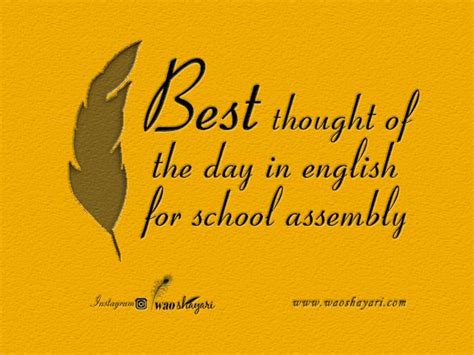 35 Best Thought Of The Day Quotes In English For School Assembly