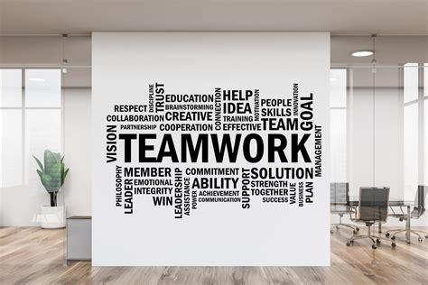 Teamwork Wall Decaloffice Wall Artteamwork Quote Wall Etsy