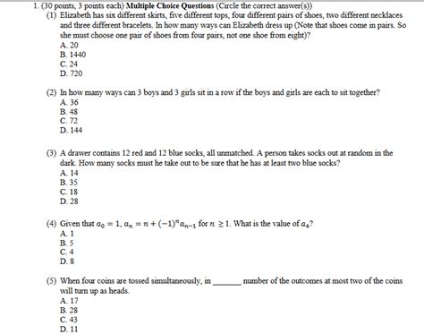 Solved 1 30 Points 3 Points Each Multiple Choice Chegg