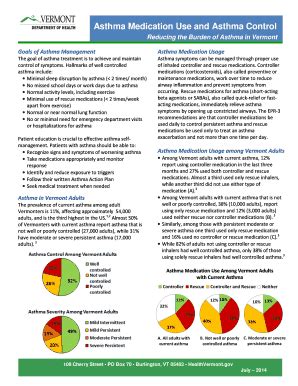 Fillable Online Asthma Medication Use And Asthma Control Fax Email