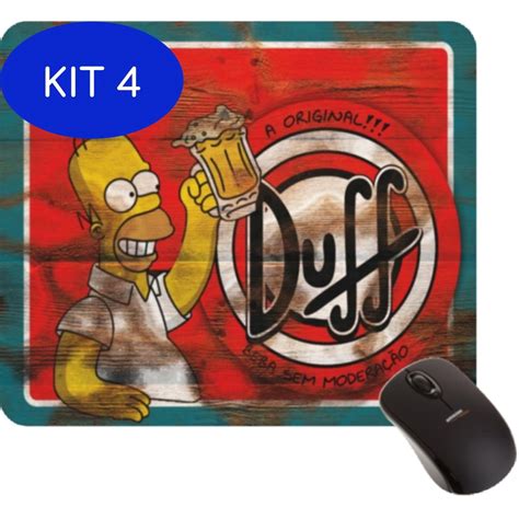 Kit Mousepad Cerveja Duff Homer Simpson Desenho Simpsons No Shoptime