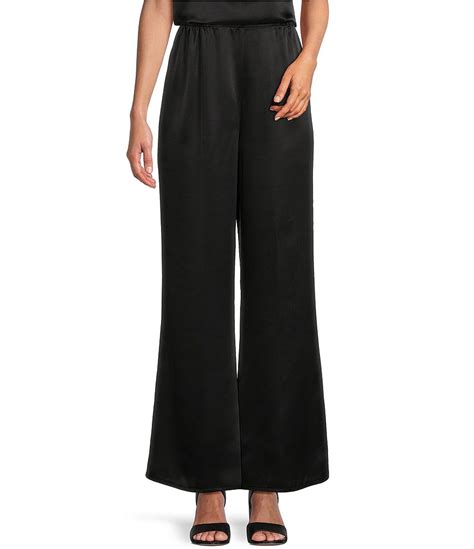 Caroline Rose Soft Satin Wide Leg Pull On Coordinating Pants Dillards