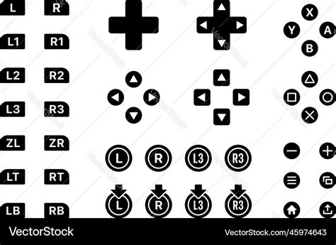 Game Controller Button Set Collection Royalty Free Vector