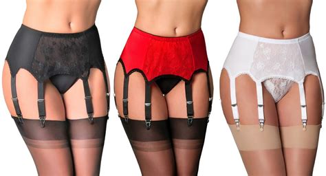 Premier Lingerie 8 Strap Lace Panel Suspender Garter Belt For