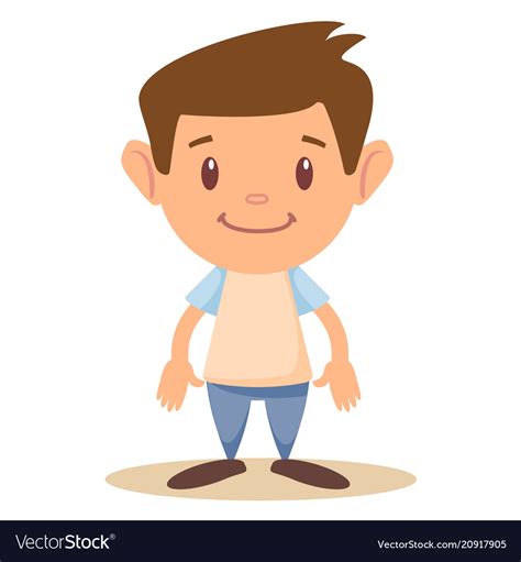 Cartoon Cute Boy Stands In A Confident Pose Vector Image