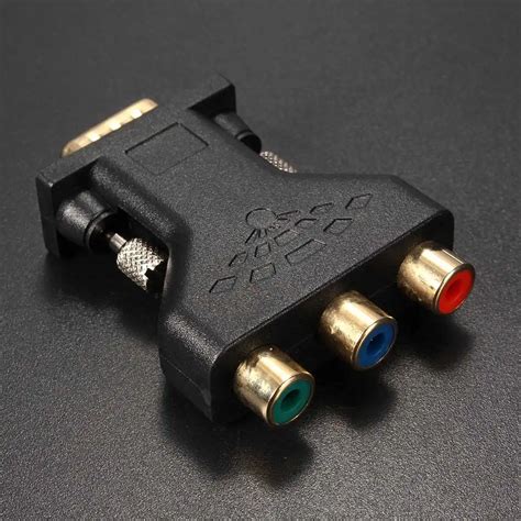 ⊱high Quality 15 Pin ᐂ Vga Vga Male To 3 ③ Rca Rca Female Adapter