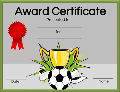 Printable Soccer Certificate Templates | 101 Activity