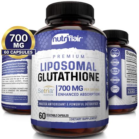 NutriFlair Liposomal Glutathione Setria 700mg Pure Reduced Stable