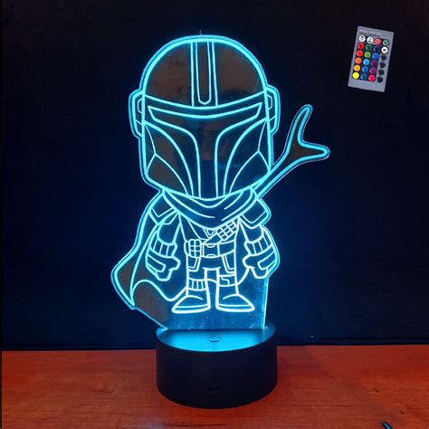 Lampe Mandalorian Personnalis E Lampe Led Mandalorian Lampe Stars