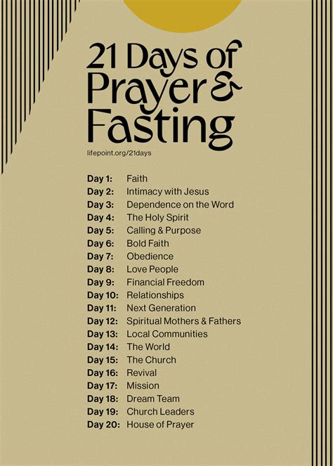 Days Of Fasting And Prayer