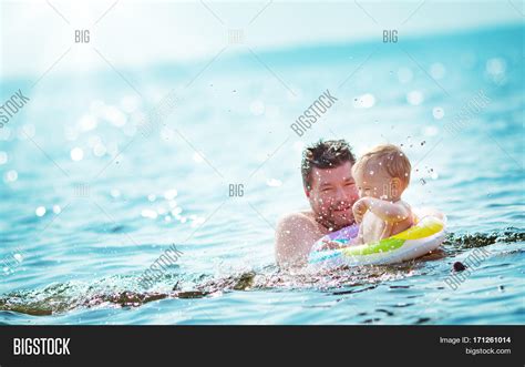 Father Son Swimming Image And Photo Free Trial Bigstock