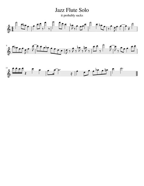 Flute Jazz Sheet Music For Piano Solo