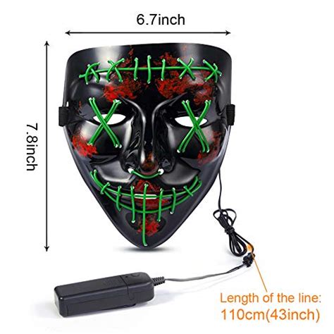 Lumiparty Halloween Scary Mask LED Mask LED Purge Mask 3PACK LED