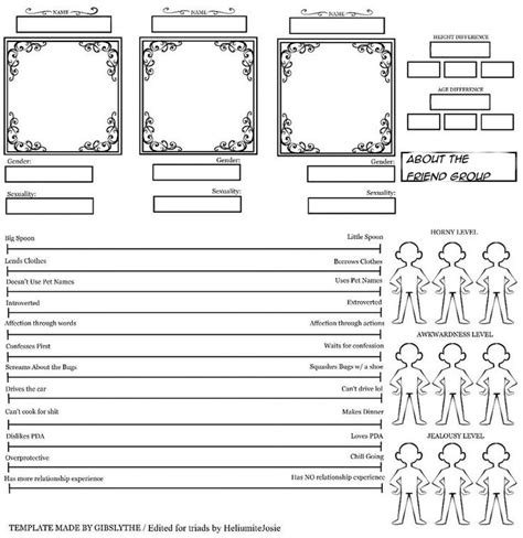 About The Friend Group Template Character Sheet Template My Ship In