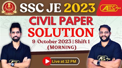 Ssc Je Previous Year Question Paper Solution October Shift