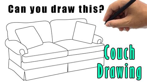 How To Draw A Couch Drawing Easy Simple Sofa Drawing Step By Step