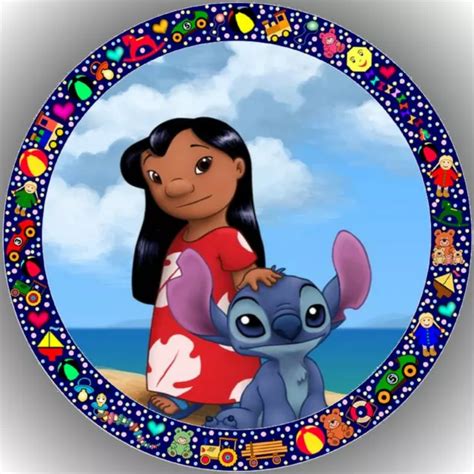 Lilo et Stitch Décoration de gâteau comestible disque Azyme