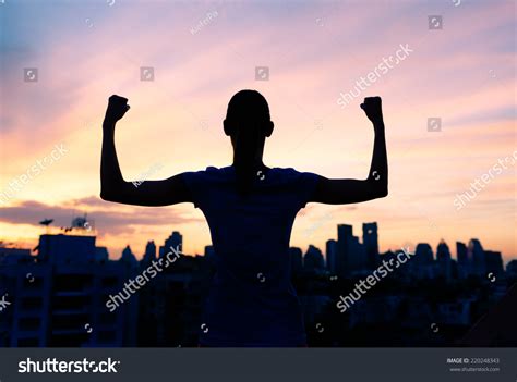 successful woman silhouette   heart images stock