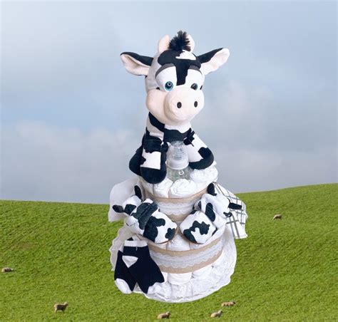 Cow Diaper Cake Farm Diaper Cake Farm Baby Shower Farm Themed