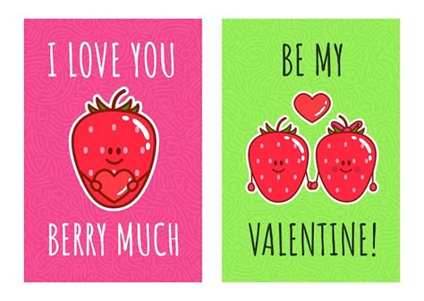 Premium Vector Cartoon Kawaii Strawberries Cute Couple Berries With