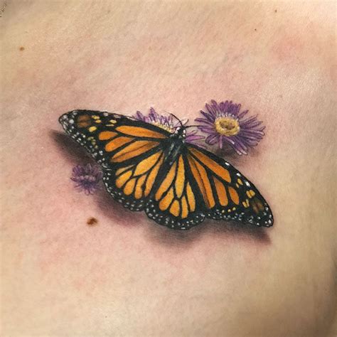 Stunning Monarch Butterfly Tattoo Done By Megan Reinhart Monarchbutterflytattoo Monarchb