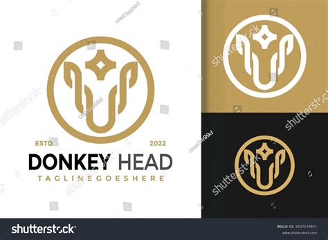 Donkey Head Company Logo Design Brand Stock Vector (Royalty Free ...