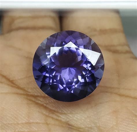 Natural Iolite Faceted Round Shape Gemstone Cts Etsy