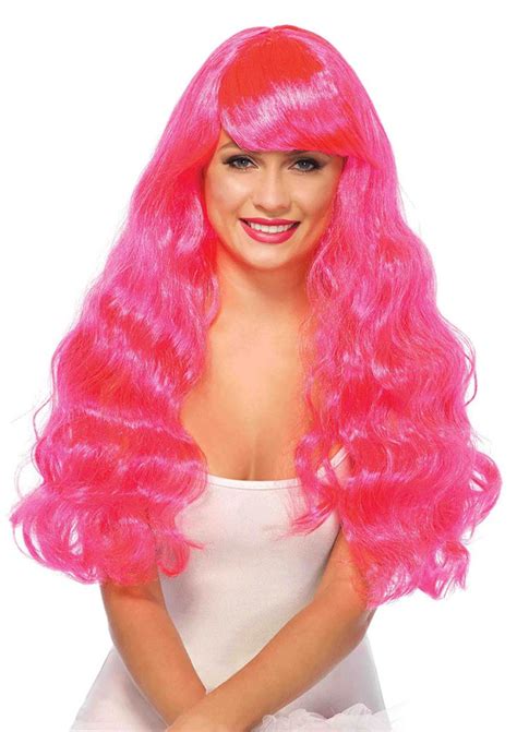 Pink Impulse Wigs Neon Pink Starbright Long Wavy Wig Hot Pink