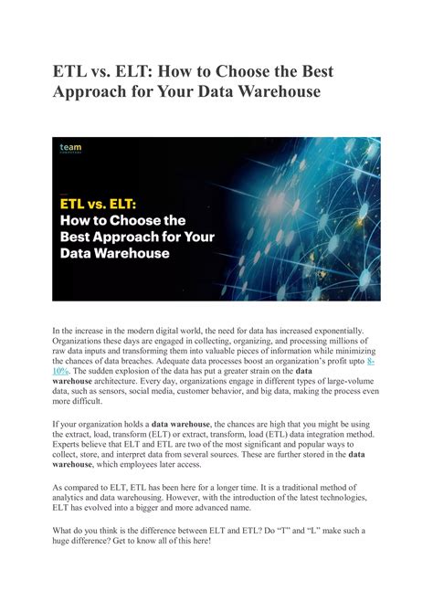 Etl Vs Elt Pdf