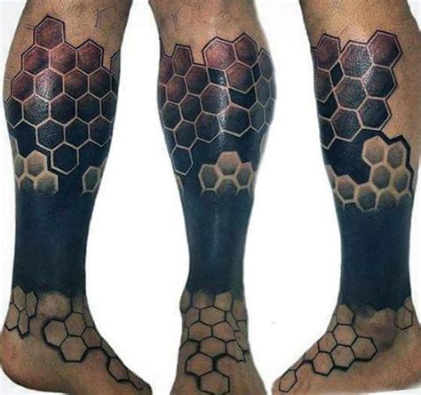 Honeycomb Tattoo Designs For Men Hexagon Ink Ideas Honeycomb