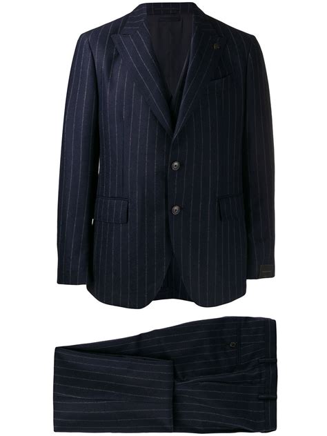 Gabriele Pasini Two Piece Pinstripe Suit In Blue Modesens Pinstripe