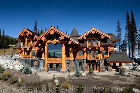 Big White Log Home Custom Built Log Homes Pioneer Log Homes Of Bc