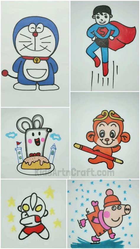 Lovely Cartoon Drawing Ideas For Kids Kids Art And Craft