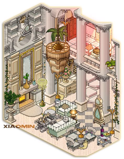 Elegant Victorian Habbo Lobby Room Ideas Aesthetic Pixel Art Design