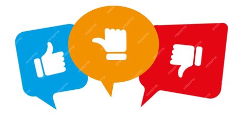 Premium Vector Speech Bubbles With Thumbs Up And Down In The Middle