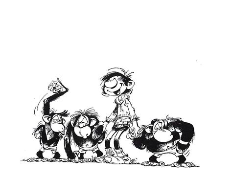 Three Cartoon Characters in an Ink Drawing