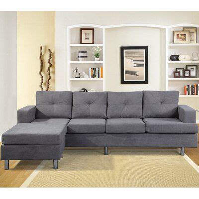 Latitude Run Deanthony Velvet Reversible Sofa Chaise