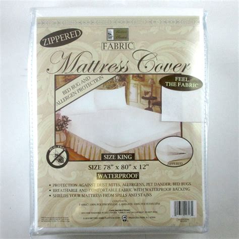 King Size Mattress Cover Zippered Fabric Protector Bed Dust Mite Bug ...