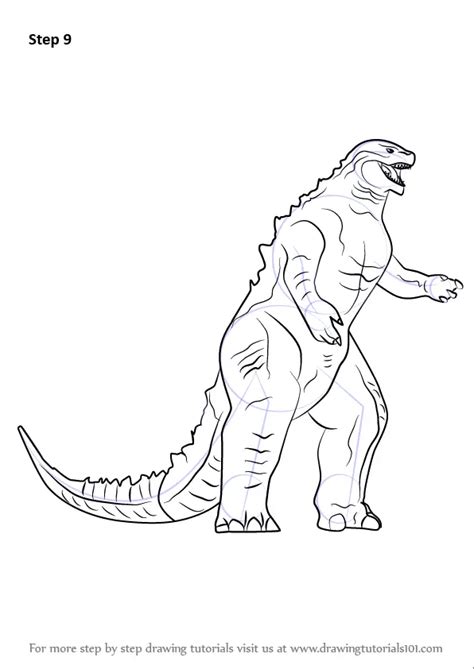 Learn How To Draw A Godzilla Godzilla Step By Step Drawing Tutorials