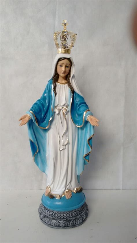 Imagem De Nossa Senhora Das Graças Em Gesso 73 Cm Coroa R 328 00