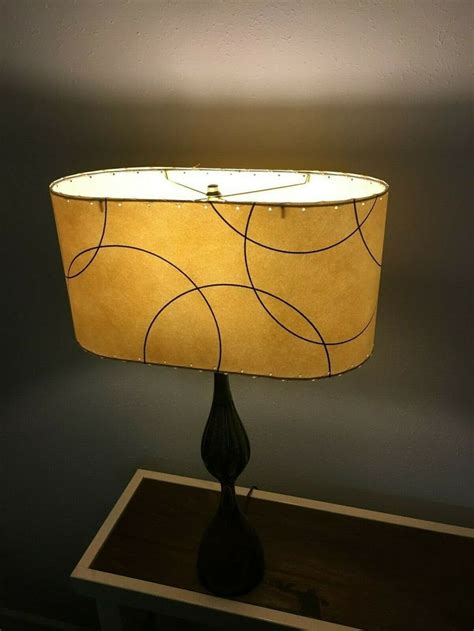 OVAL Mid Century Vintage Style Fiberglass Lamp Shade Modern Atomic