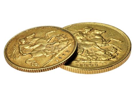 Sovereign gold coins stock image. Image of english, dragon - 177747769