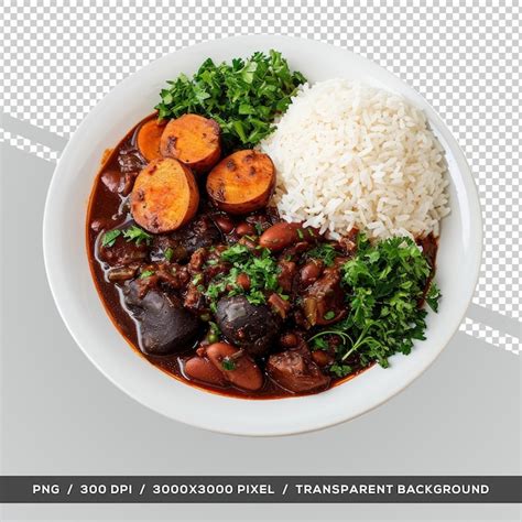 Feijoada comida tradicional típica brasileira fundo transparente PSD