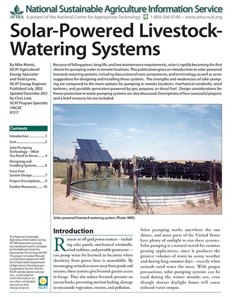 Solar-Powered Livestock Watering Systems – ATTRA – Sustainable Agriculture