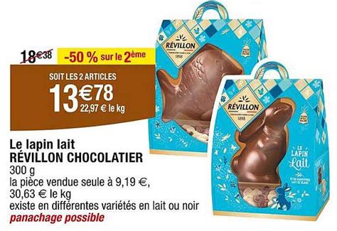 Promo Le Lapin Lait R Villon Chocolatier Chez Cora Icatalogue Fr